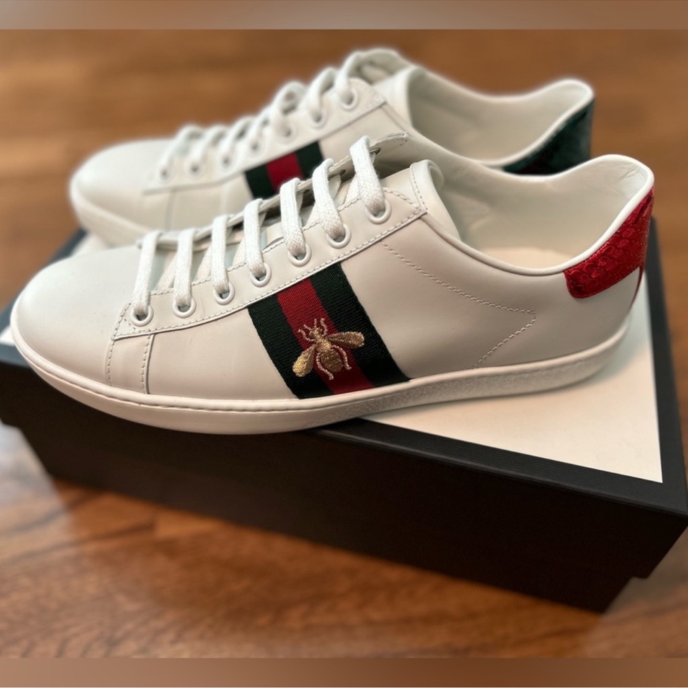 Authentic Gucci Ace Bee Sneakers, Size 37.5